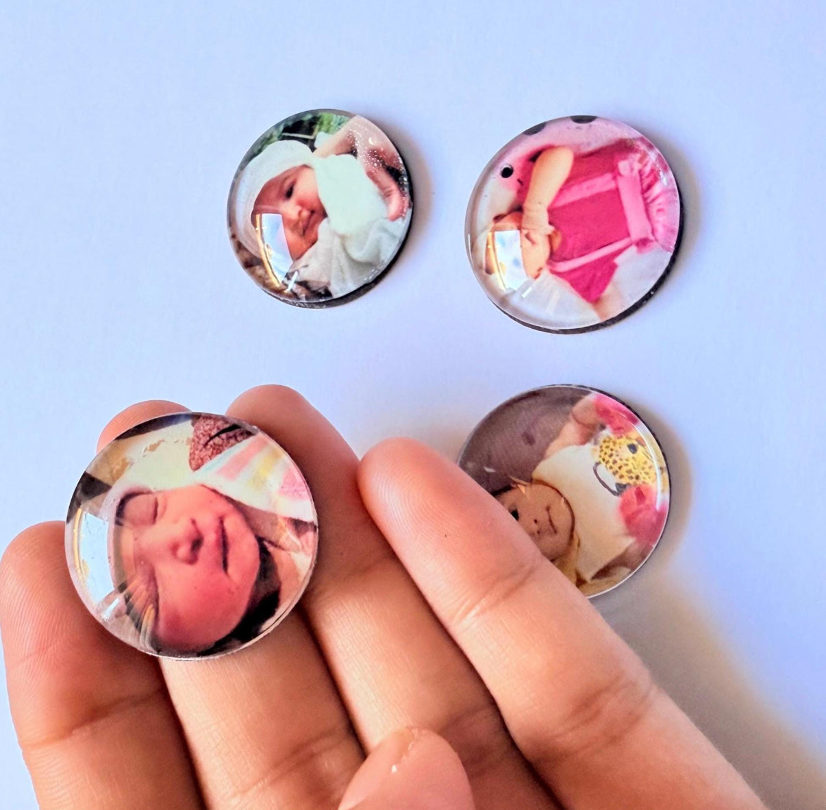 Cabochan photo magnets | Small glass magnets