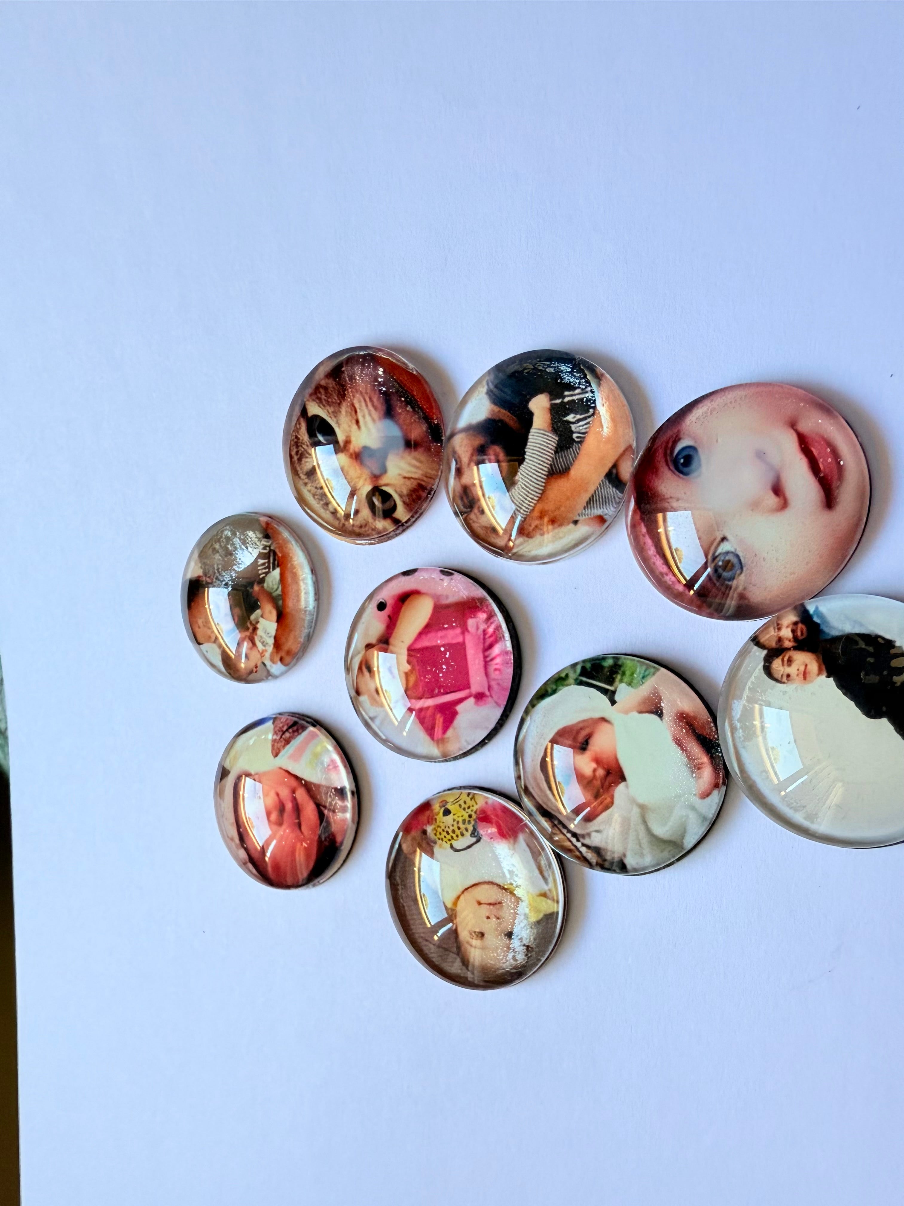 Cabochan photo magnets | Small glass magnets