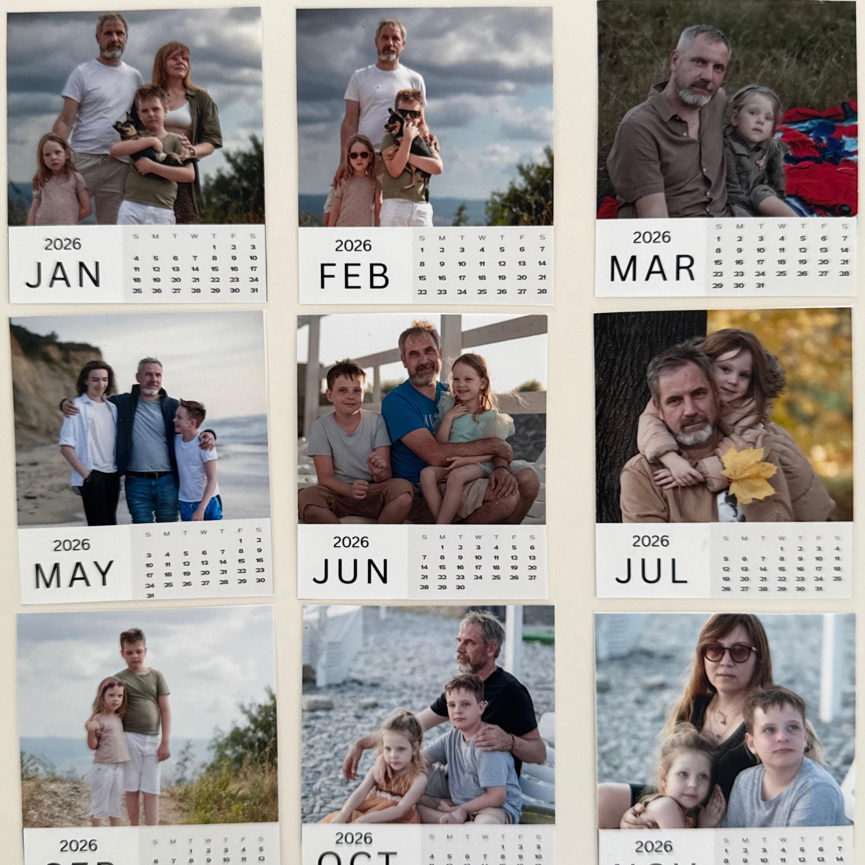 Custom Magnetic Calendar with Personalized Photos