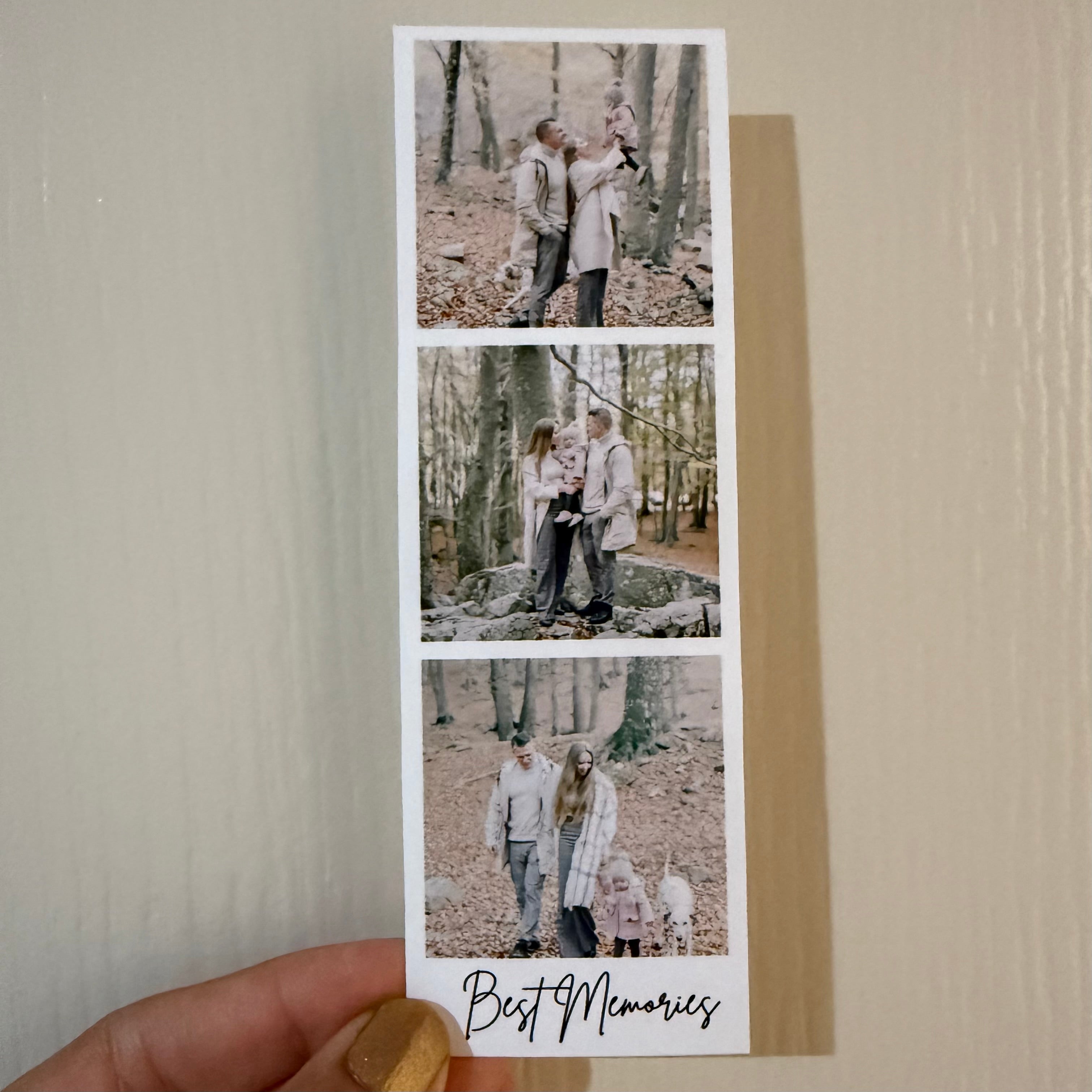 Custom Polaroid Strip Magnets with personalized text