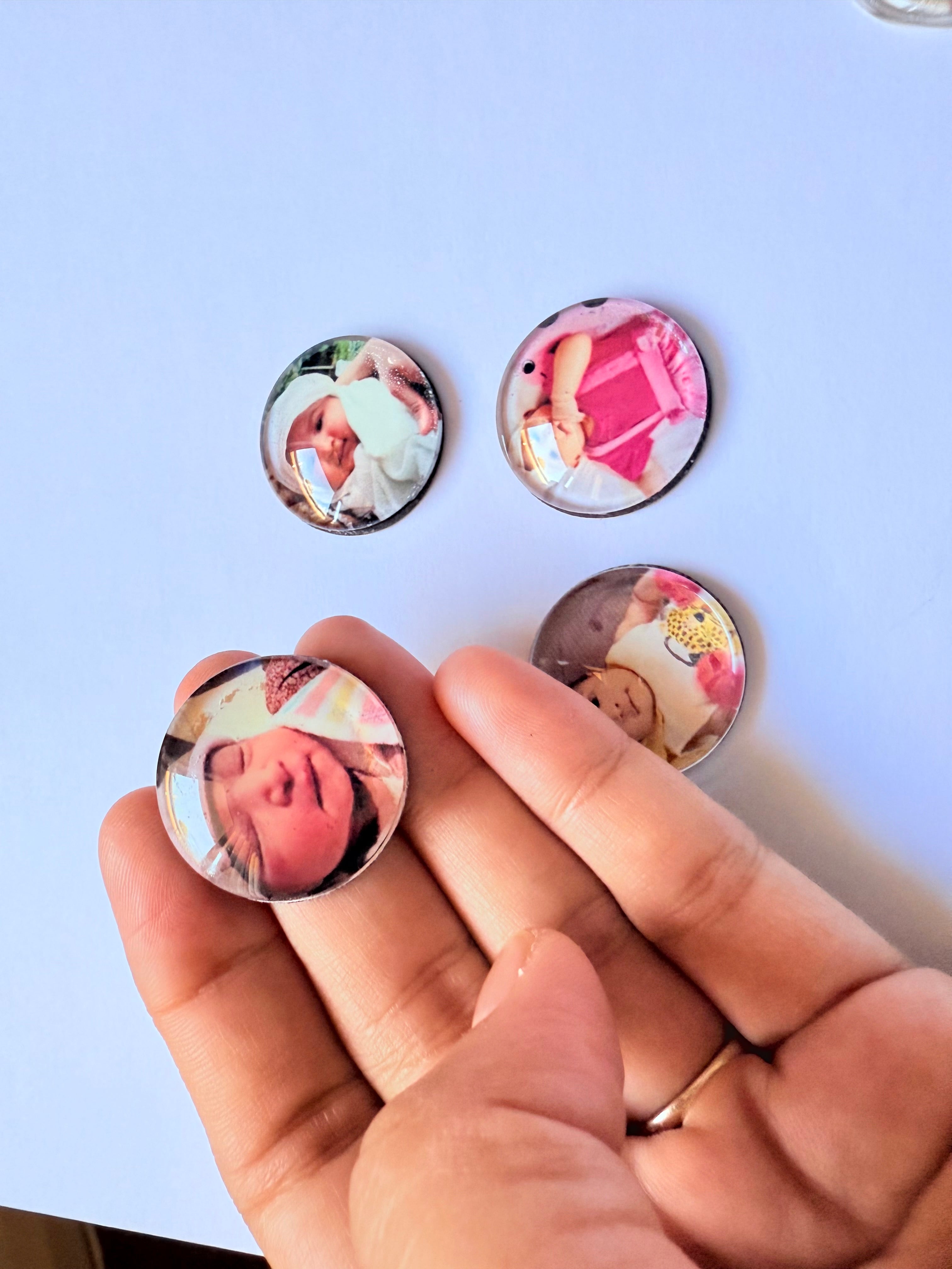 Cabochan photo magnets | Small glass magnets
