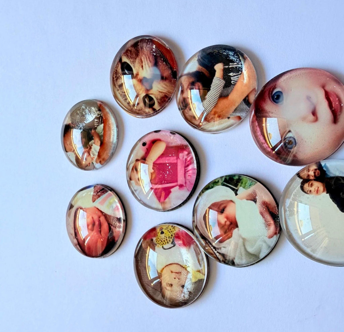 Cabochan photo magnets | Small glass magnets