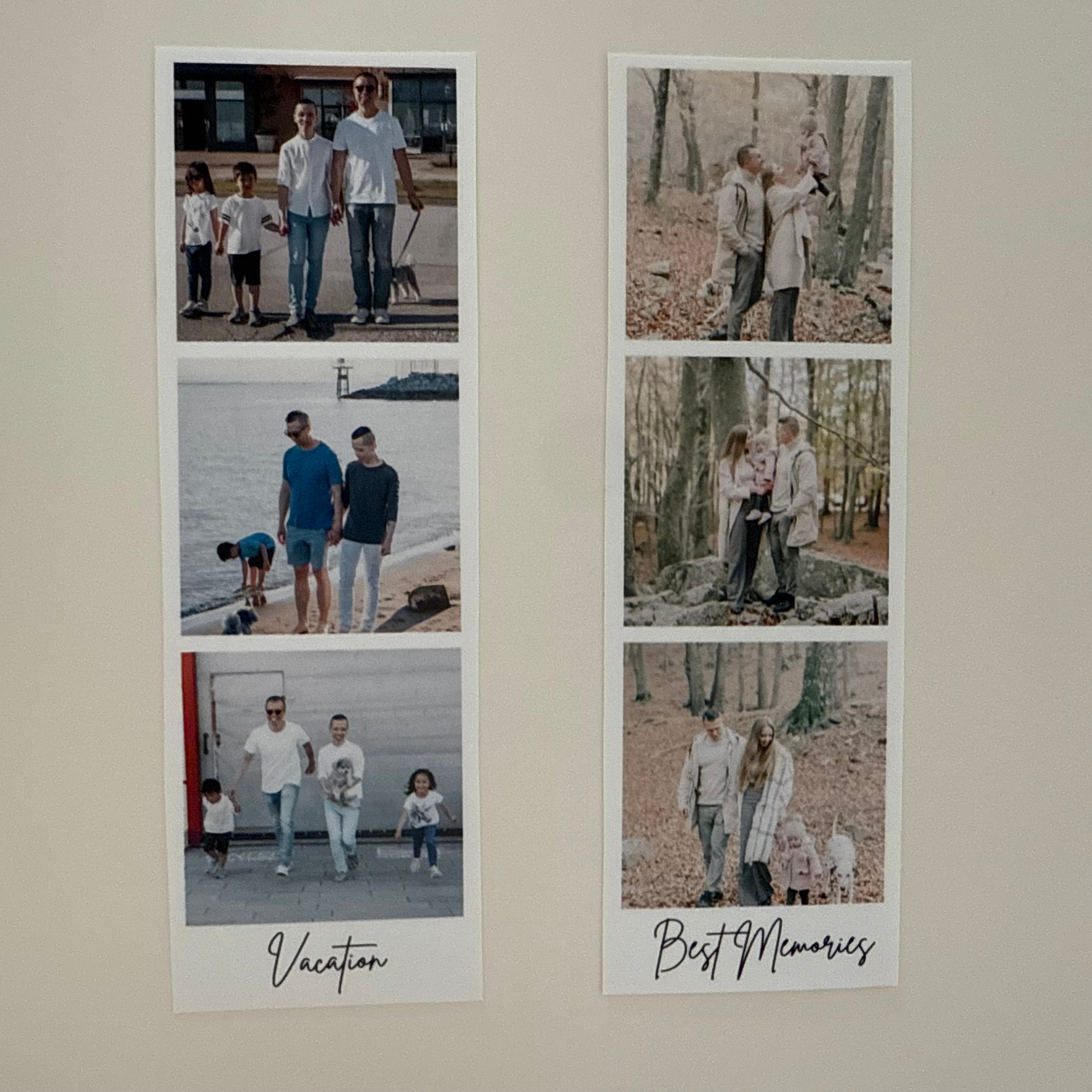 Custom Polaroid Strip Magnets with personalized text